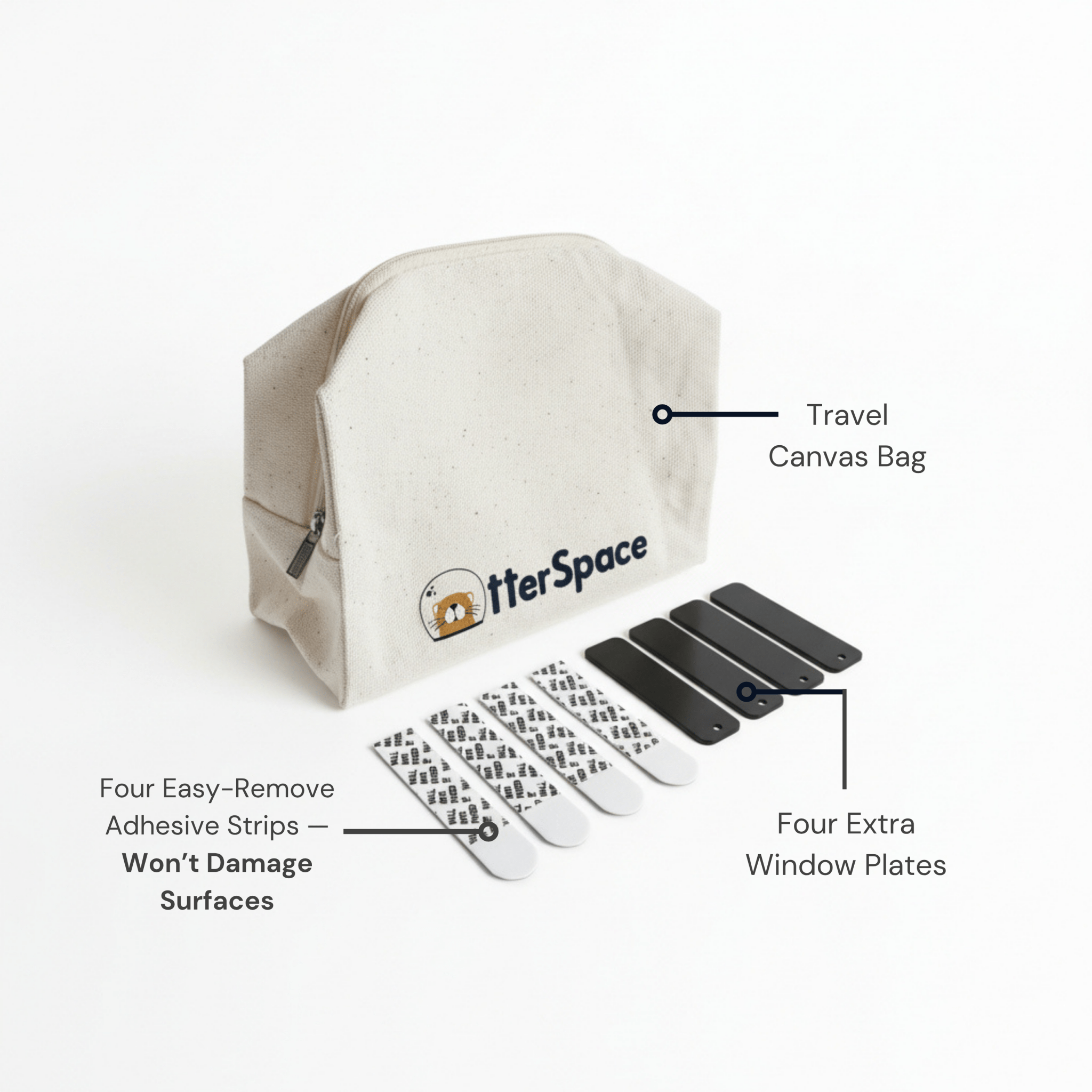 OtterSpace Travel Bag – Extra Plates, Adhesive & Pouch - OtterSpace